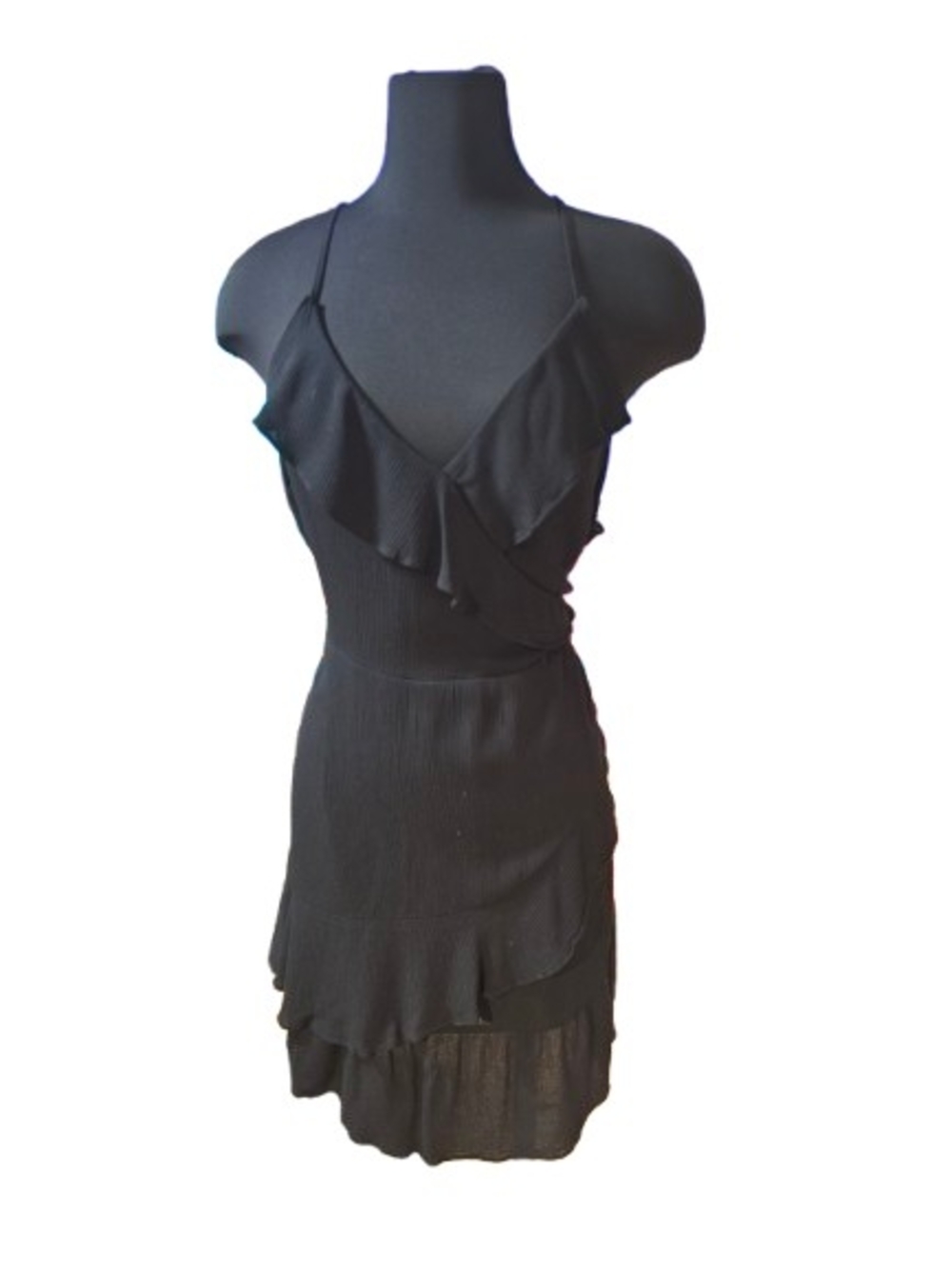 Mossimo Supply Co. Black Ruffled Spaghetti-Strap Mini Dress NWOT SZ XXL